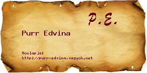 Purr Edvina névjegykártya